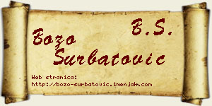 Božo Šurbatović vizit kartica